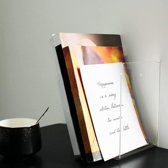 Serre-livres en acrylique Transparent, 4 pièces, support de rangement de livres en forme de L à Surface lisse pour l'école à domicile