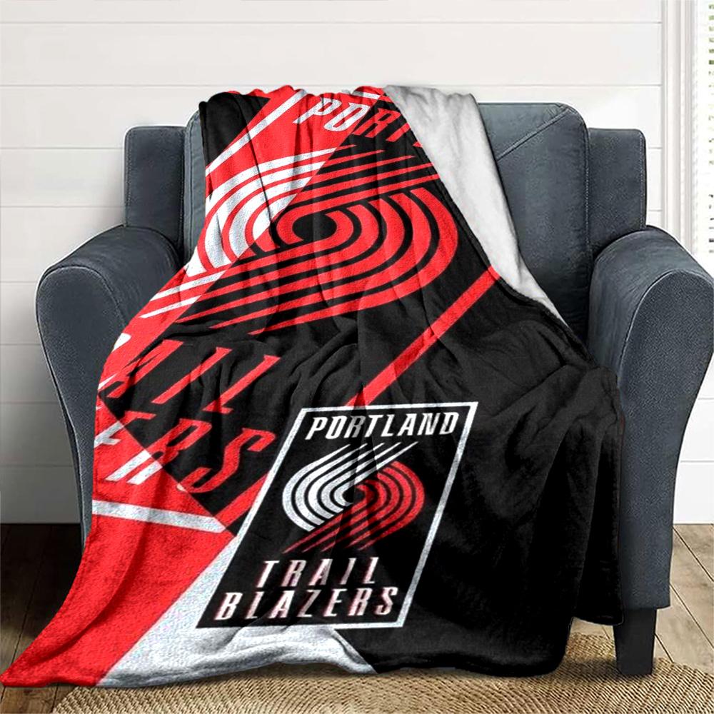 Portland Trailblazers Print Flannel Blanket High Quality Warm Comfortable Cover for All Seasons Perfect for Gifts Home Decor