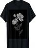 Floral Simplicity Minimalist Black & White Flowers T-Shirt