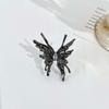 Vintage Punk Metal Black Rose Liquid Butterfly Opening Ring for Women Exaggerated Adjustable Animal Ring Aesthetic Jewelry