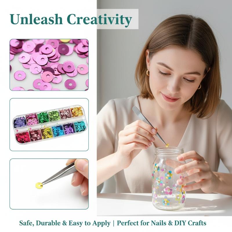 Mini Circular Flower Wave Point Sparkling Nail DIY Shiny Flake Nail Art Decoration Accessories