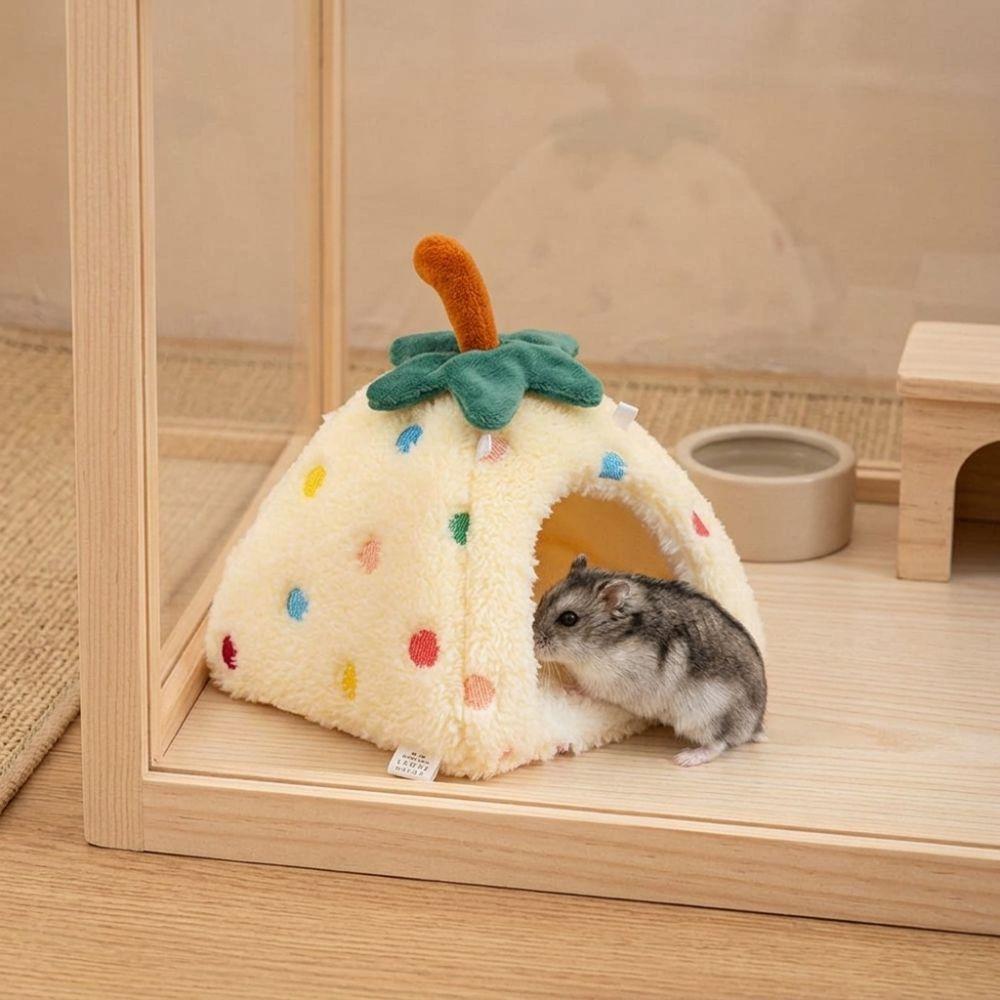 Cozy Hideaway Plush Hamster Warm Bed Thickened Hamster Nest Pet Cotton Hut Cage Accessories
