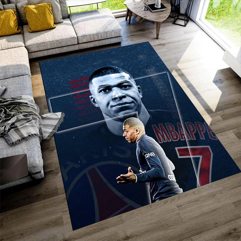 Star Player Kylian Mbappé Floor Mat Suitable for Playrooms Foyer Kitchen Living Rooms Antislip Carpet Anime Office Decor Wedding Party Gift