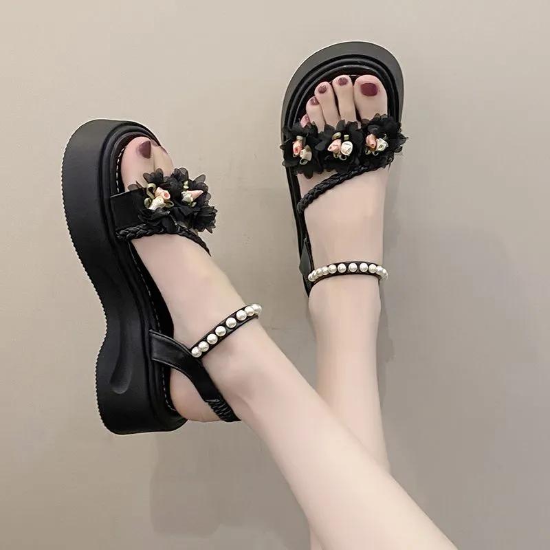 Fashion Outdoor Pumps Sandals for Women Luxury Summer Cheap Liquidation Vintage 2025 Asian Size Offers Daily Anti Slip Hot Woman Shoes