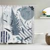 Waterproof Shower Curtain Fresh Plant Leaves Polyester Fabric 3D Printing Leaf Bathroom Curtains For Bathroom Decor With Hooks