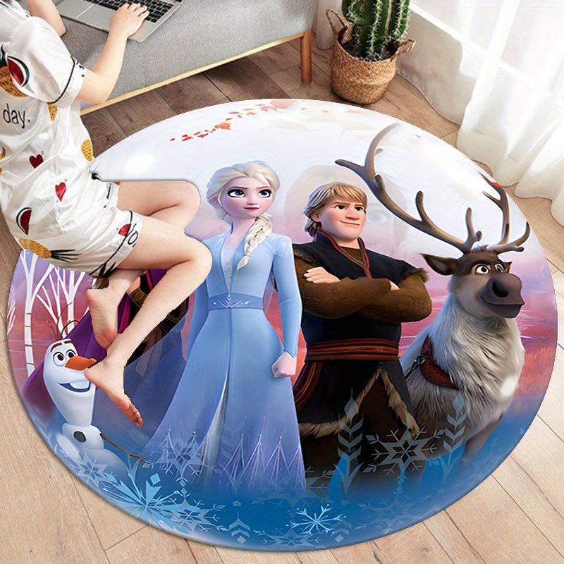 1pc Disney Frozen Pattern Round Area Rug, Bedroom Living Room Floor Mat, Playroom Bedroom Living Room Indoor Decor Rug, Aesthetic Room Decor