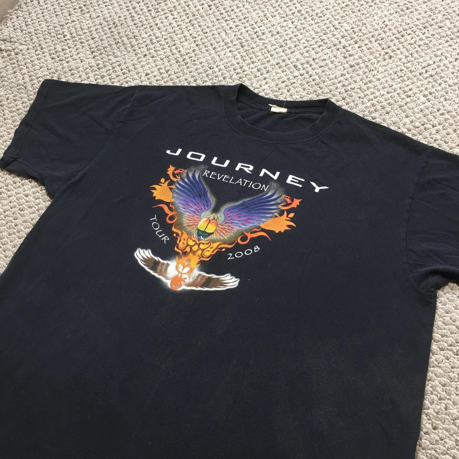 Journey Shirt Mens 2XL Black Revelation Tour 2008 Rock Concert Graphic Tee Unisex T-Shirt L