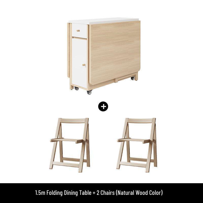 Cream Style Foldable Dining Table and Chair Set - Simple, Multi-Functional, Portable Furniture for Home