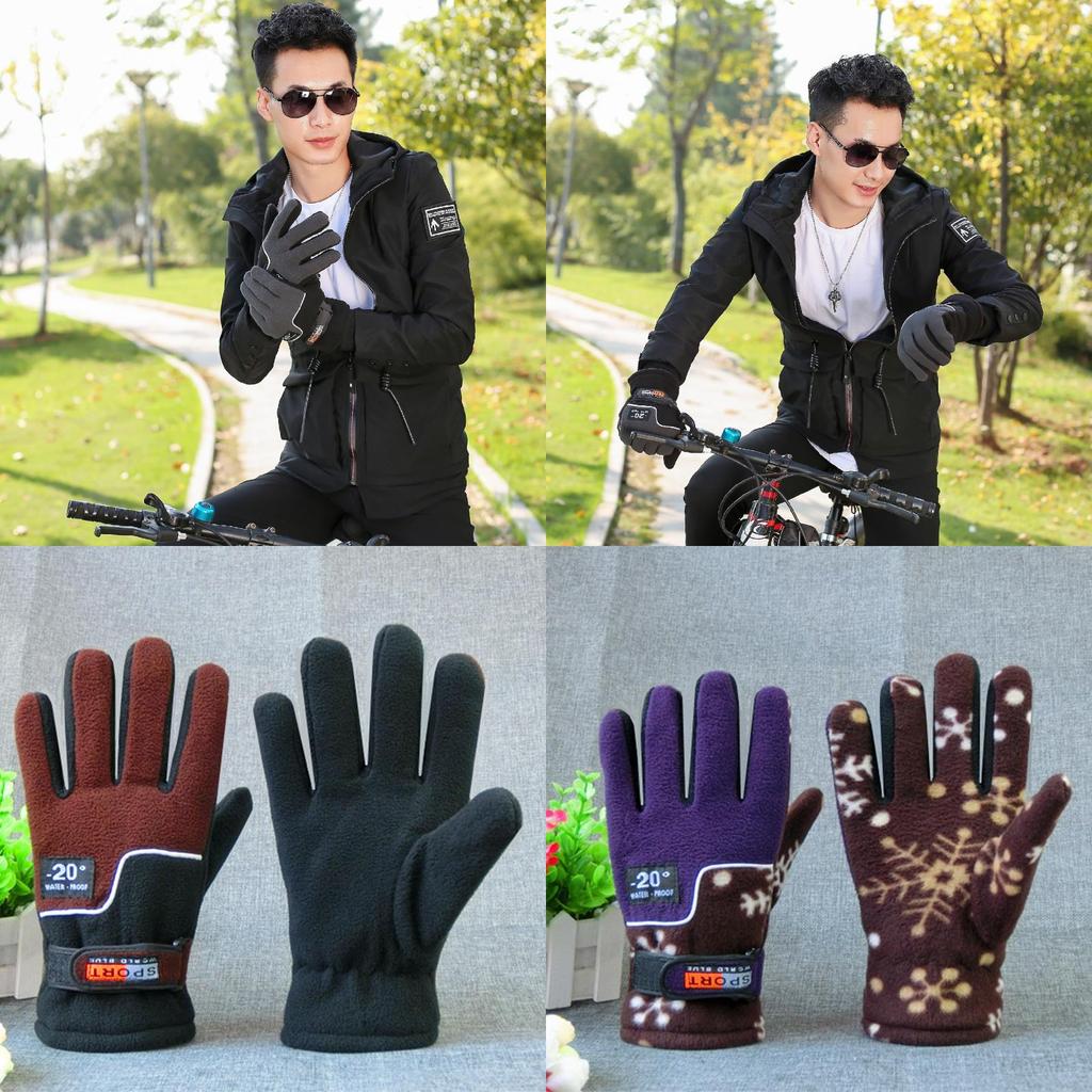 Fahrradhandschuhe mit Fleece-Material für Radfahren bei kaltem Wetter und für Grip