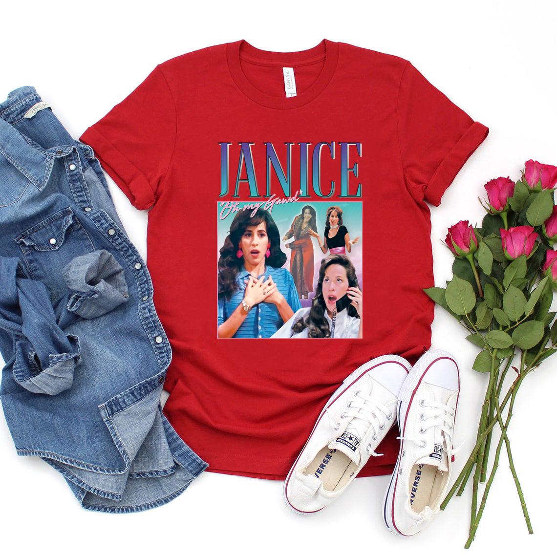 

Janice Oh My God Friends T Shirt Friends TV Show Shirt Vintage 90s Unisex T Shirts Short Sleeve Casual Tops Funny Tshirts Tee S