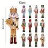 12/24/36pcs Christmas Wooden Decorations Hanging Ornaments Nutcracker Classic Christmas Tree Decoration for Holiday Decorations