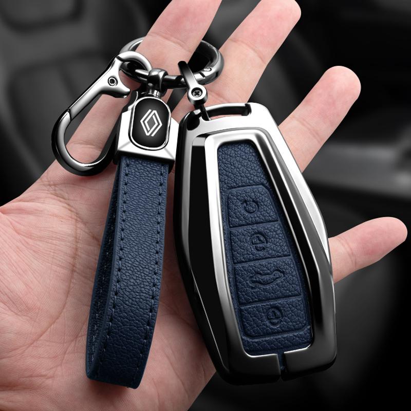Interior Stickers Zinc Alloy Car Key Case Key Cover Suitable for Renault Koleos Kadjar CAPTUR Kwid K-ZE Clio Car Accessories Key