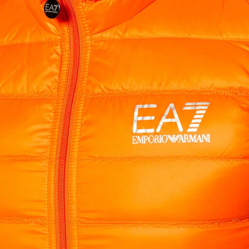Emporio Armani Stand Collar Solid Color Logo Print Down Vest Men Vest Orange 8NPQ01-PN29Z-1656