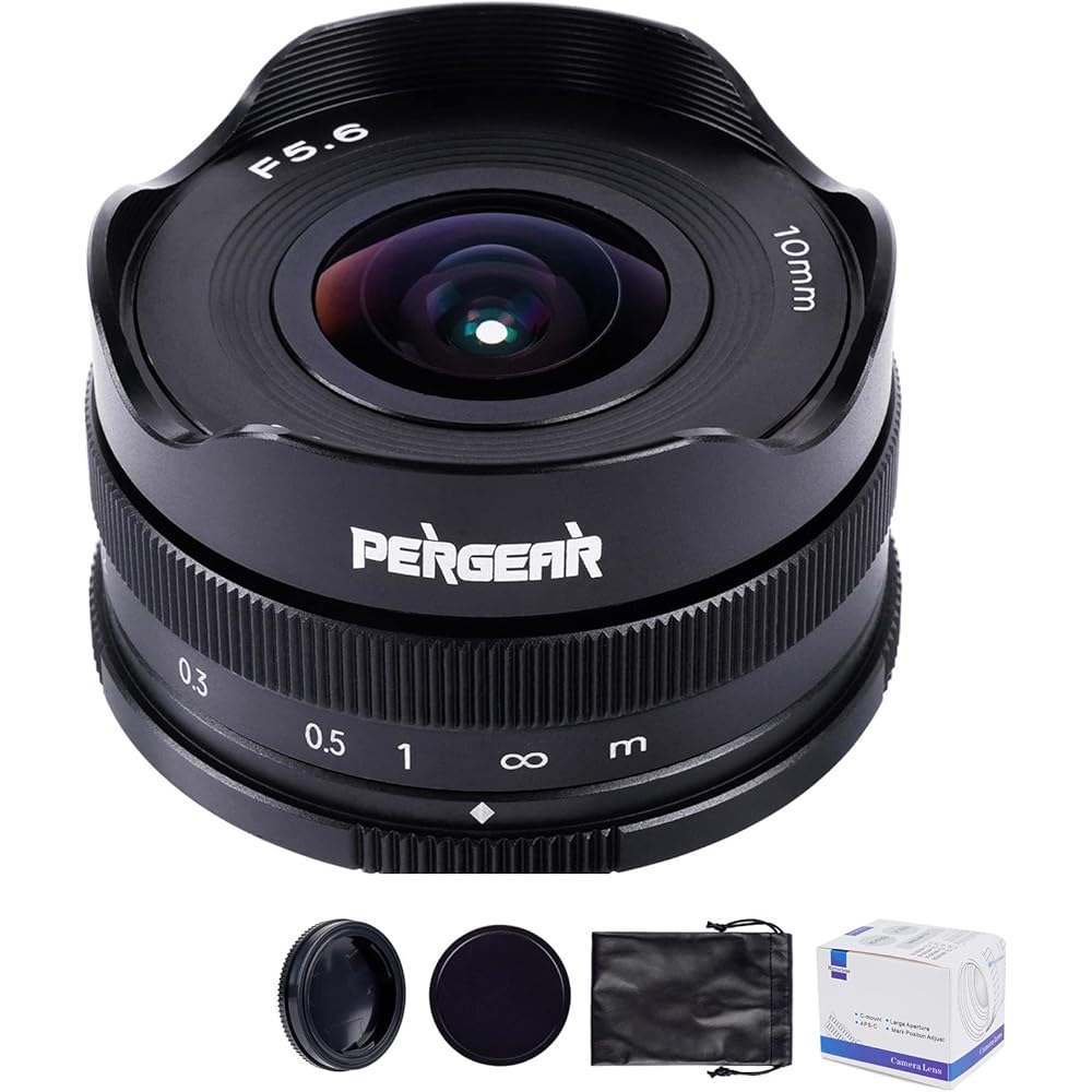 

Pergear 10mm F5.6 Pancake Fisheye Lens APS-C Sony E-mount Camera A6300 A6500 A6600 A7S A7II A7III...