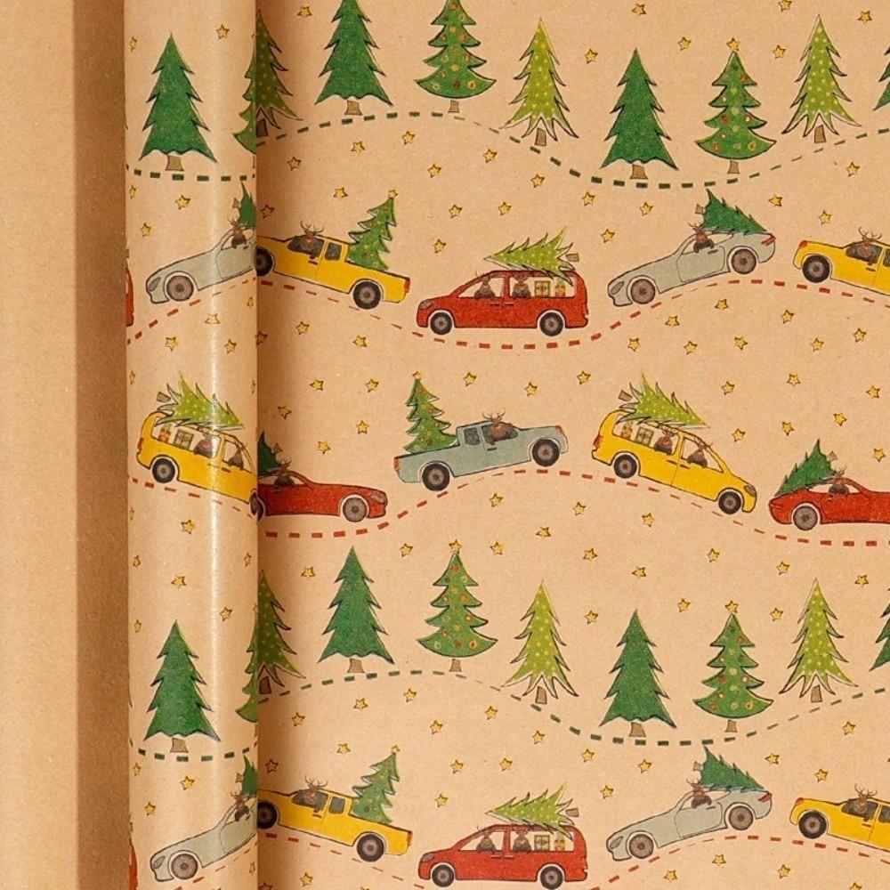 Santa Claus Christmas Wrapping Paper Kraft Paper Present Box Packing Eco-friendly Wrapper  Xmas