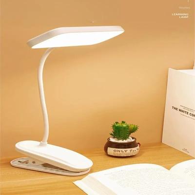 Table Lamps 3600Mah LED Clip-on Desk Lamp Rechargeable Student Bedside Bedroom Study Lighting Bright