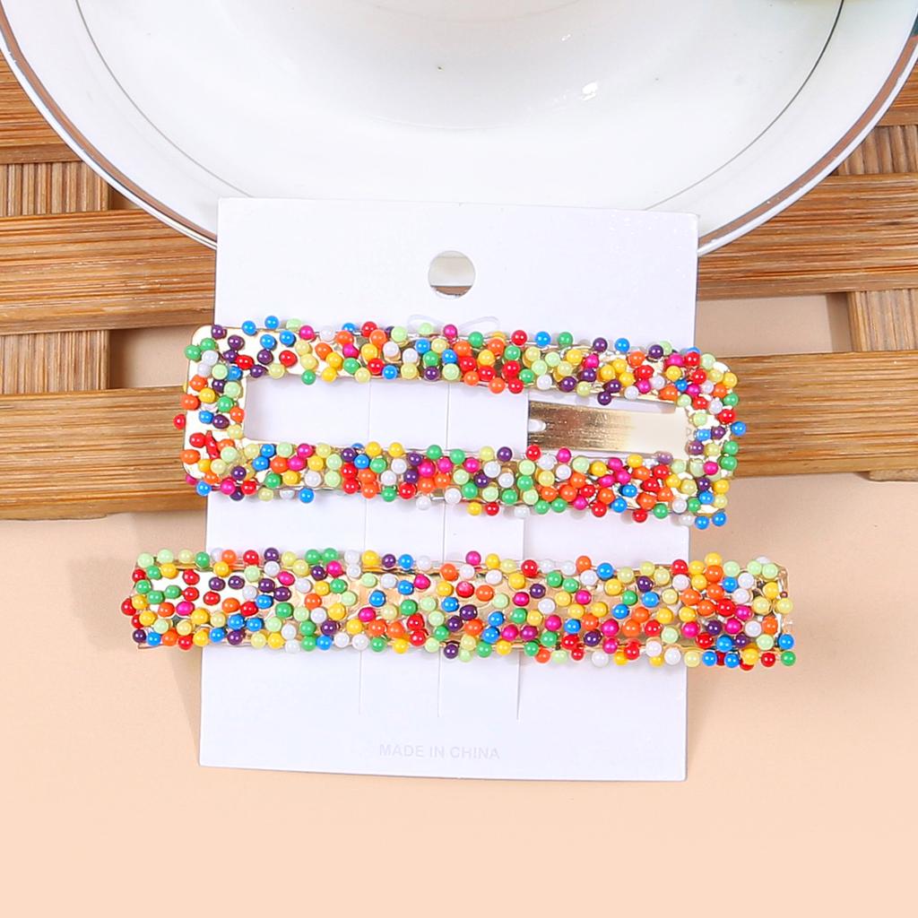 2pcs/set Handmade Pearls Hair Clips Pin for Women Fashion Geometric Barrettes Headwear Girls Sweet Hairpins Hair Accessorie