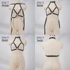 Women's Leather Harness Bra Top, Adjustable Buckle Straps, Gothic Punk Cage Bra, Sexy Lingerie for Rave Party, Clubwear