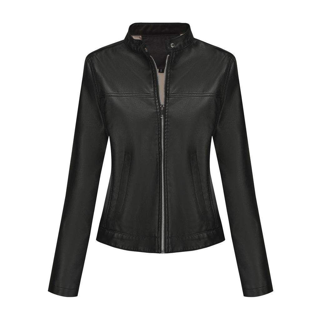 Women’s Leather Suede Jackets Faux Leather Fleece Lined Zip Up Motorcycle Coats Bomber Jacket Fashion Street Wear
