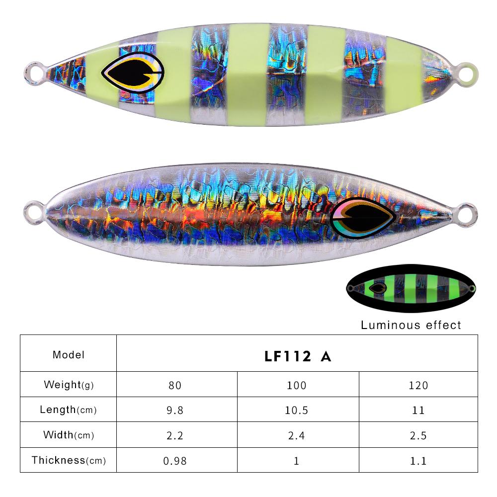 Saltwater Jigging Bait Fishing Lure 80G 100G 120G Long Cast Sea Fishing Metal Lead Slow Pitch Jigs (as the picture,80 g)