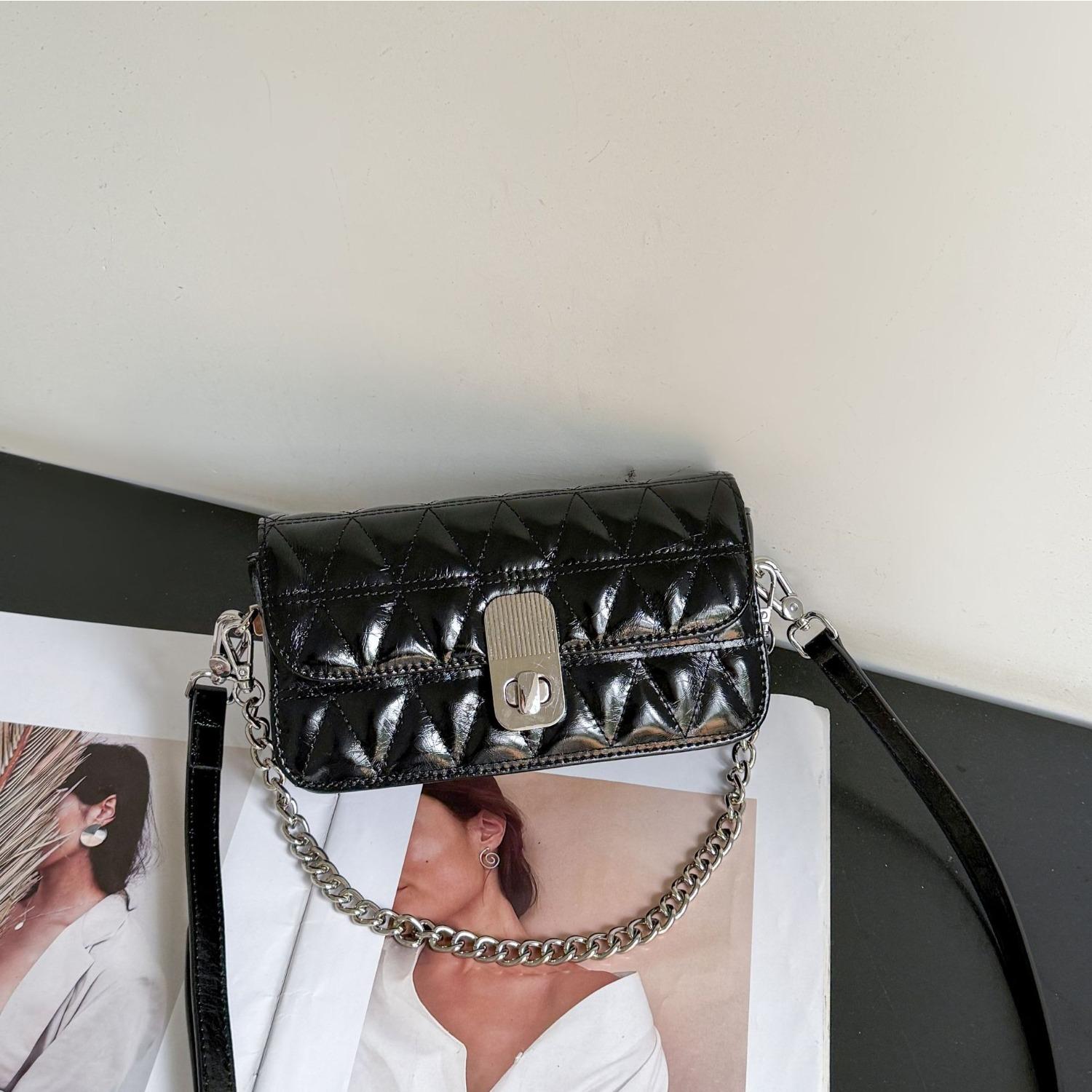 Женская сумка через плечо из коровьей кожи с ромбом большая вместимость портативная модная универсальная простая на молнии сумка-тоут из натуральной кожи чёрный 7316₽