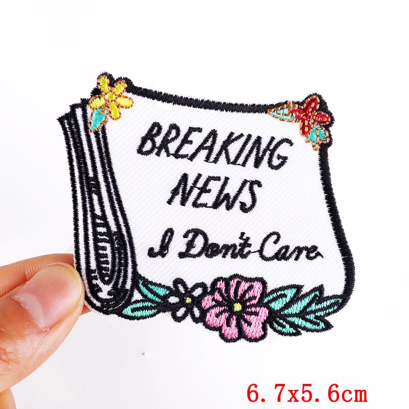 Cartoon /Letter Patch Positive Letter Slogan Embroidered Patches For Clothes Iron On Patches For Clothing Jackets Sew Diy 