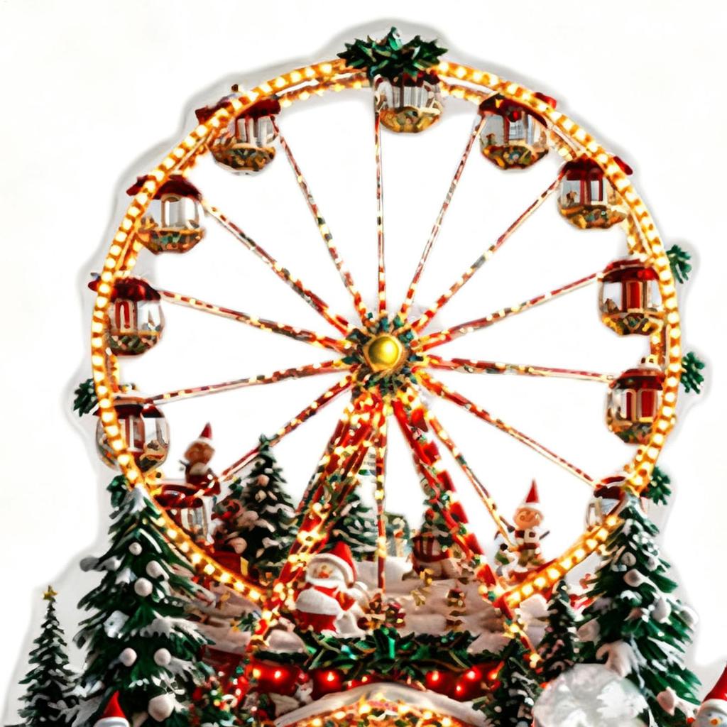 Merry Christmas 2D Acrylic Ferris Wheel Santa Claus Desktop Decoration Home Ornaments Holiday Gift 2025 Xmas Navidad Party