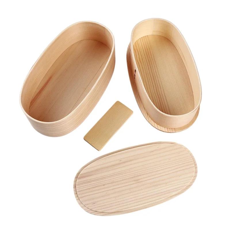 Japanese Style Bento Boxes Wood Lunch Box Portable Picnic Kids Students Food Container Kitchen Accessories