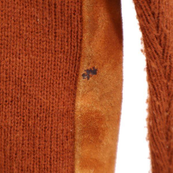 1166 COLLECTION 70s Knit switching cowhide vintage leather jacket M Brown Men's Used