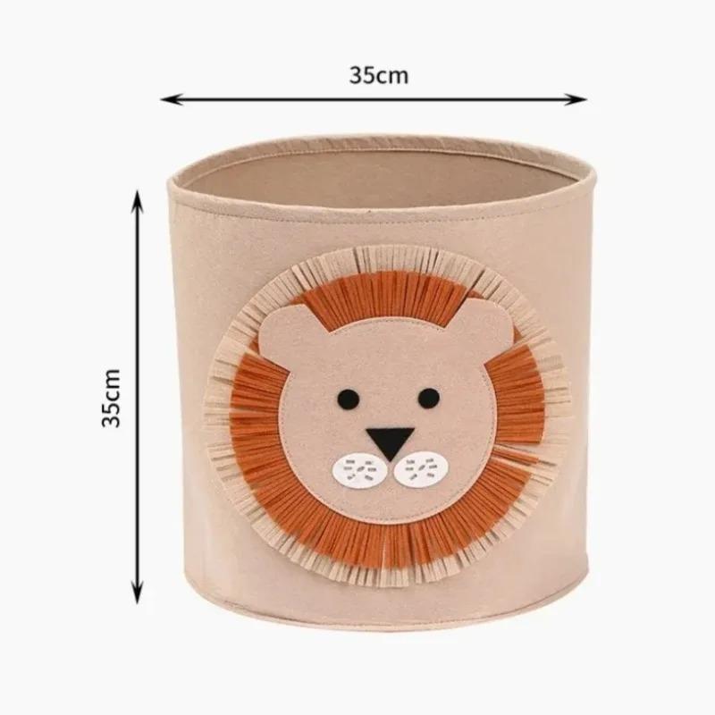 1-5PCS Animal Design Felt Storage Bin with Handles Foldable Large Capacity Basket for Toys Household Items Modern Laundry Basket