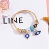 Stainless Steel Jewelry Womens Geometric Heart Eye Charm Bracelet With Crystal Open Cuff For Gift Giving