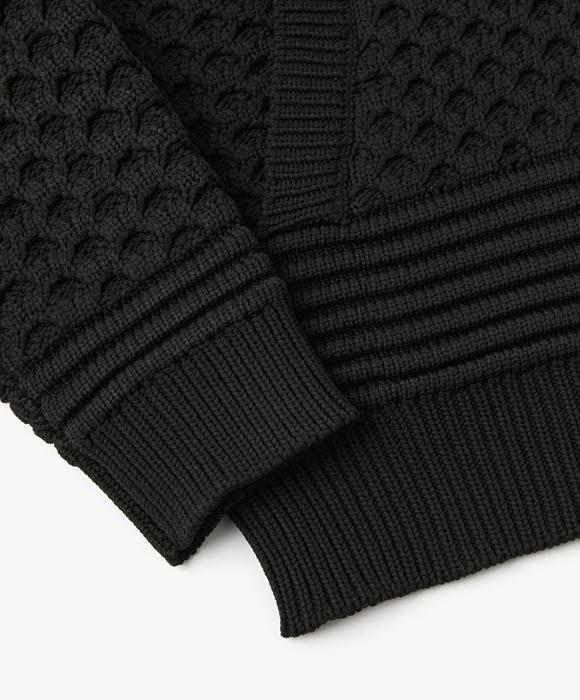Le Mad Heavy Aran High-Neck Zip-Up - Black