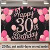 Party Backdrop 30Th Birthday Flat Number Hanging Years Photo Background Decor Birthday Party Decor