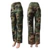 Dame Camo Print Cargobukser Høy Midje Vide Ben Baggy Streetwear Casual Kamuflasje Militærbukser med Lommer