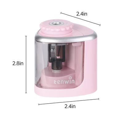 Tenwin Elektrischer Bleistiftspitzer Tragbar Batteriebetrieben für 68mm Bleistift Unterstützt Manuellen Modus für