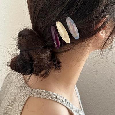 Gold Label Acetat Ovale Haarspange - Neues Pony und Seitenclip-Accessoire