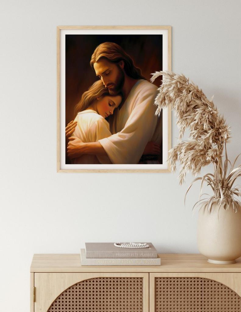 Haft diamentowy jezus przyjaciel 45x55 cm