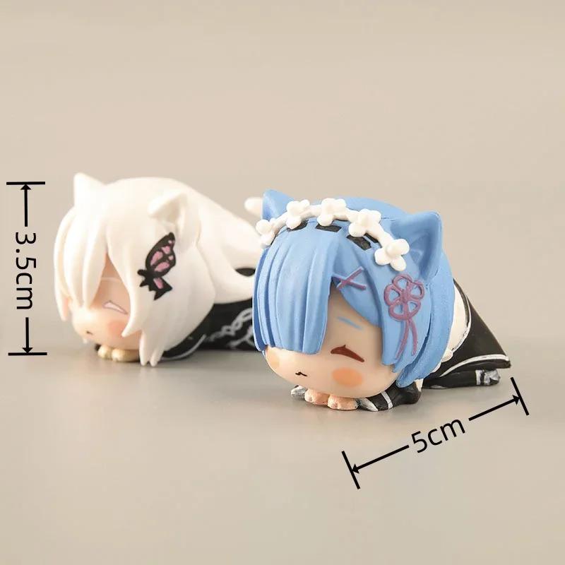 Cute Rem Figure Anime Re Zero Ram Emilia Figures Echidna Statues Sculpture Figurines Re:Zero Desk Decoration Table Accessories