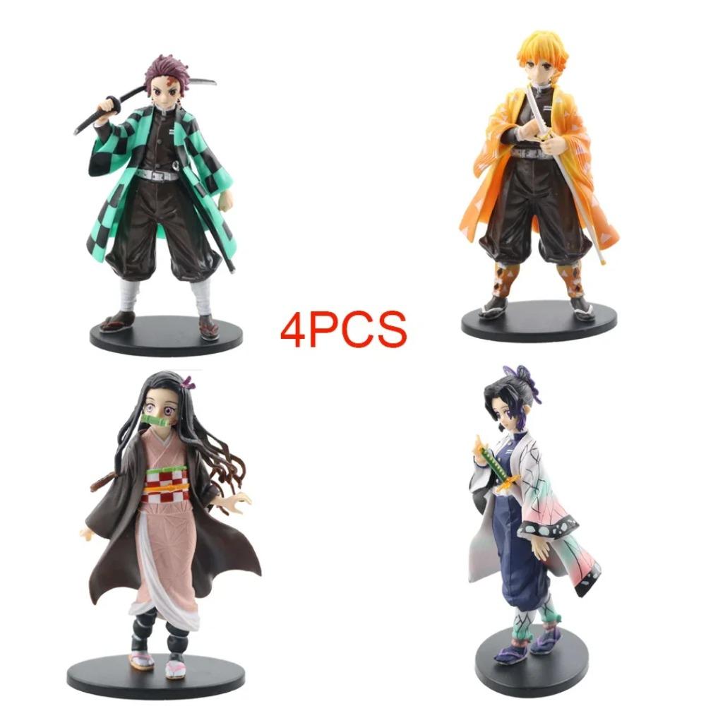 Anime Demon Slayer Figure Kamado Tanjirou Nezuko Action Figures PVC Model Toys Zenitsu Figurine Inosuke Kimetsu No Yaiba Figura