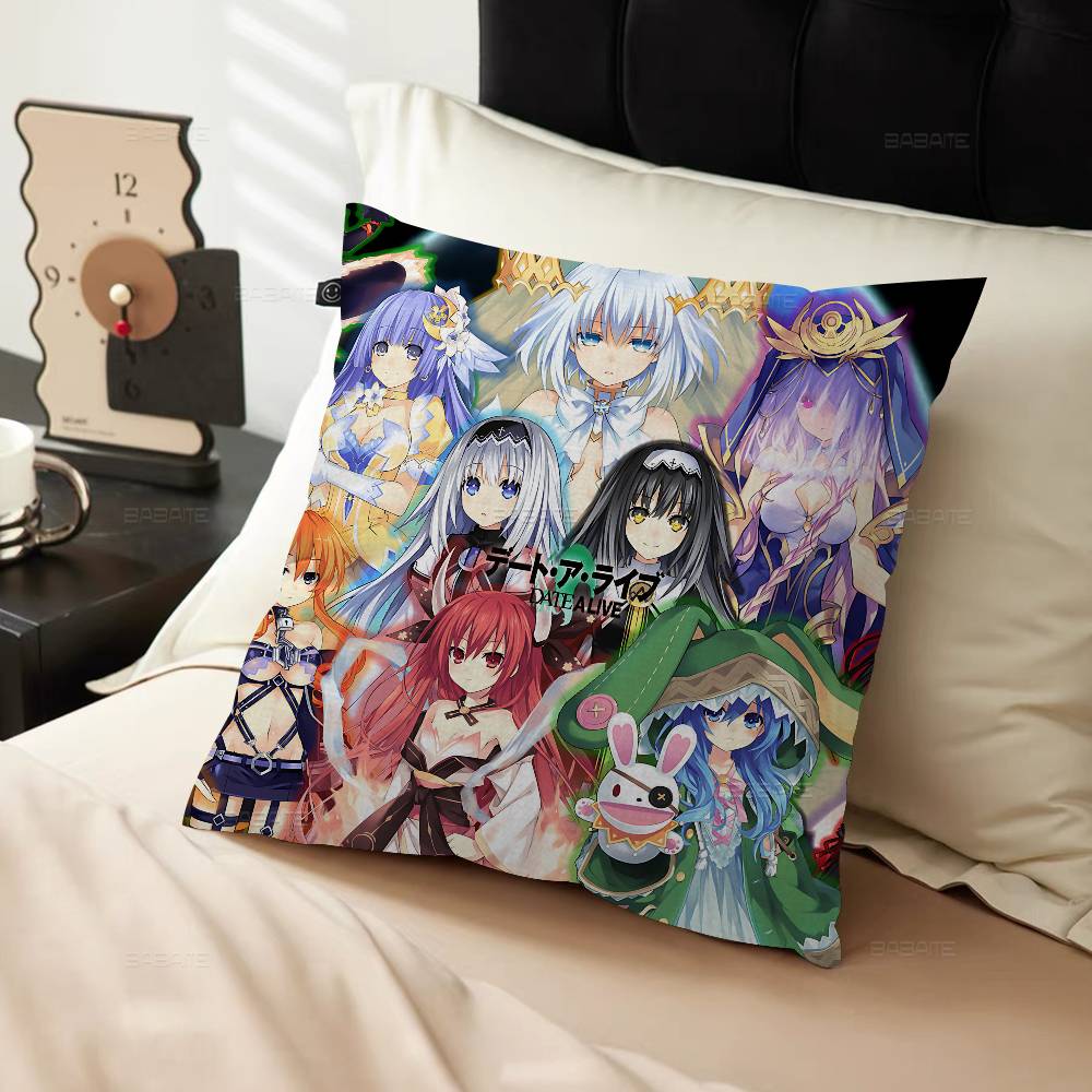 Date A Live Cartoon Cushion Cover Inches Farmhouse Decor Home Throw Pillow Covers For Couch Decorations