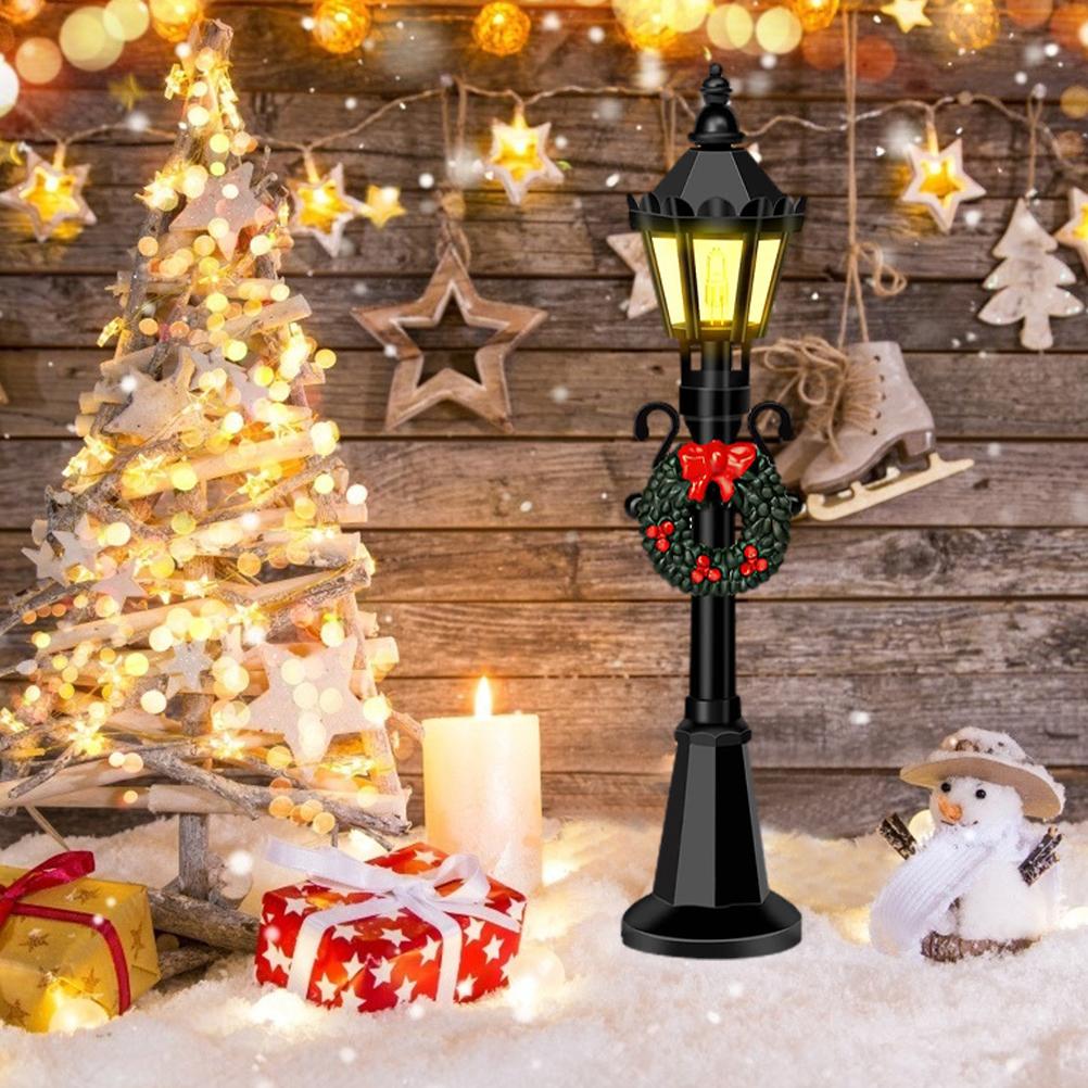 4 ks Vánoční mini modely pouličních lamp Domeček pro panenky Pouliční lampa Miniaturní vesnice Cestička Lucerna