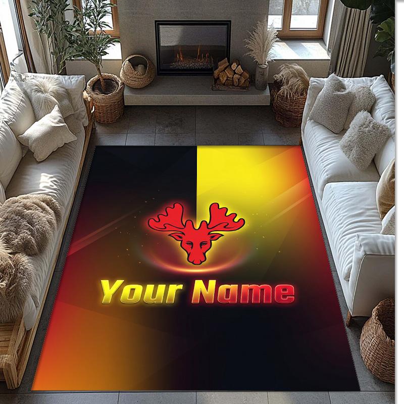 Watford FC Printed Crystal Velvet Rug Non‑Slip Crystal Velvet Carpet For Sofa Bedroom Indoor Home Decoration
