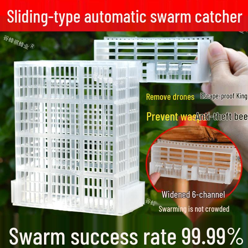 6th Gen Automatic Bee Swarm Separator & Queen Excluder with Anti-Escape Frame for Hive Entrance