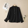 ZANZEA Women Casual Stand Collar Loose Long Sleeve Blouse