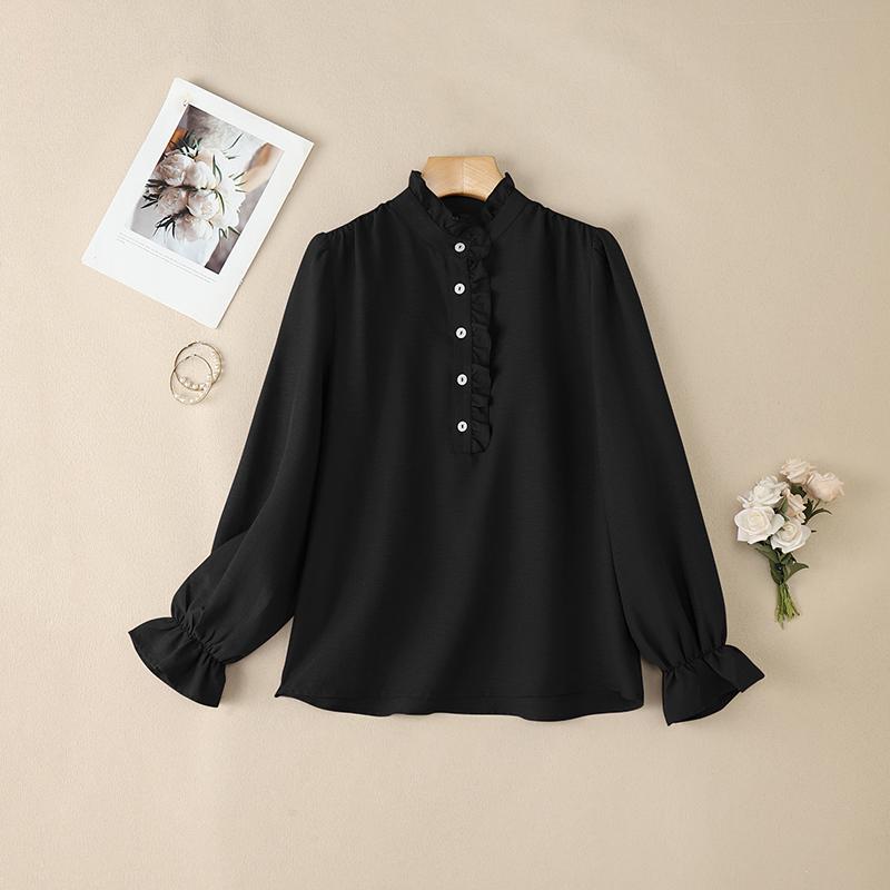 ZANZEA Women Casual Stand Collar Loose Long Sleeve Blouse