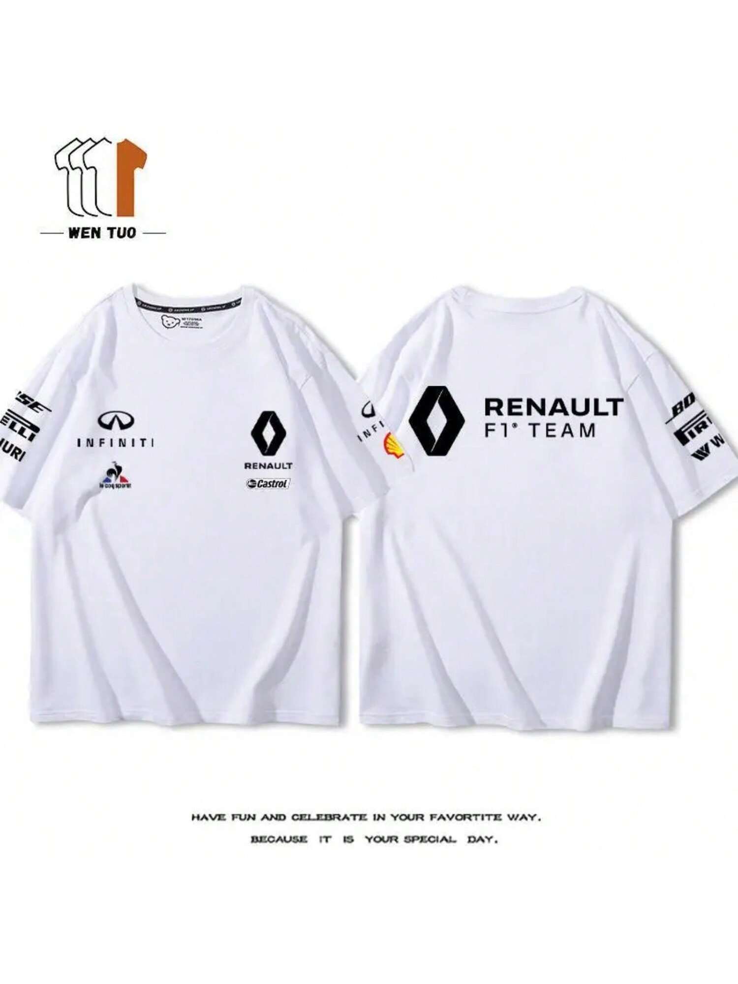 

Camiseta de manga corta de algodón casual de verano para mujer con diseño de carreras F1 2025 XXXXXL чёрный