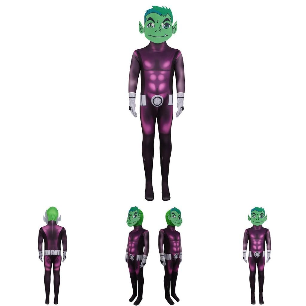 Teen Titans Cosplay Costume With Polyester Fabric For Stage Performances For Kids And Teens