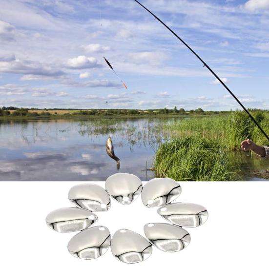 50Pcs Spinner Blades Bright Color Easy Spin Smooth Finish Wide Applications Anti-rust Fishing Attractor Compact Fishing Spoon Spinner