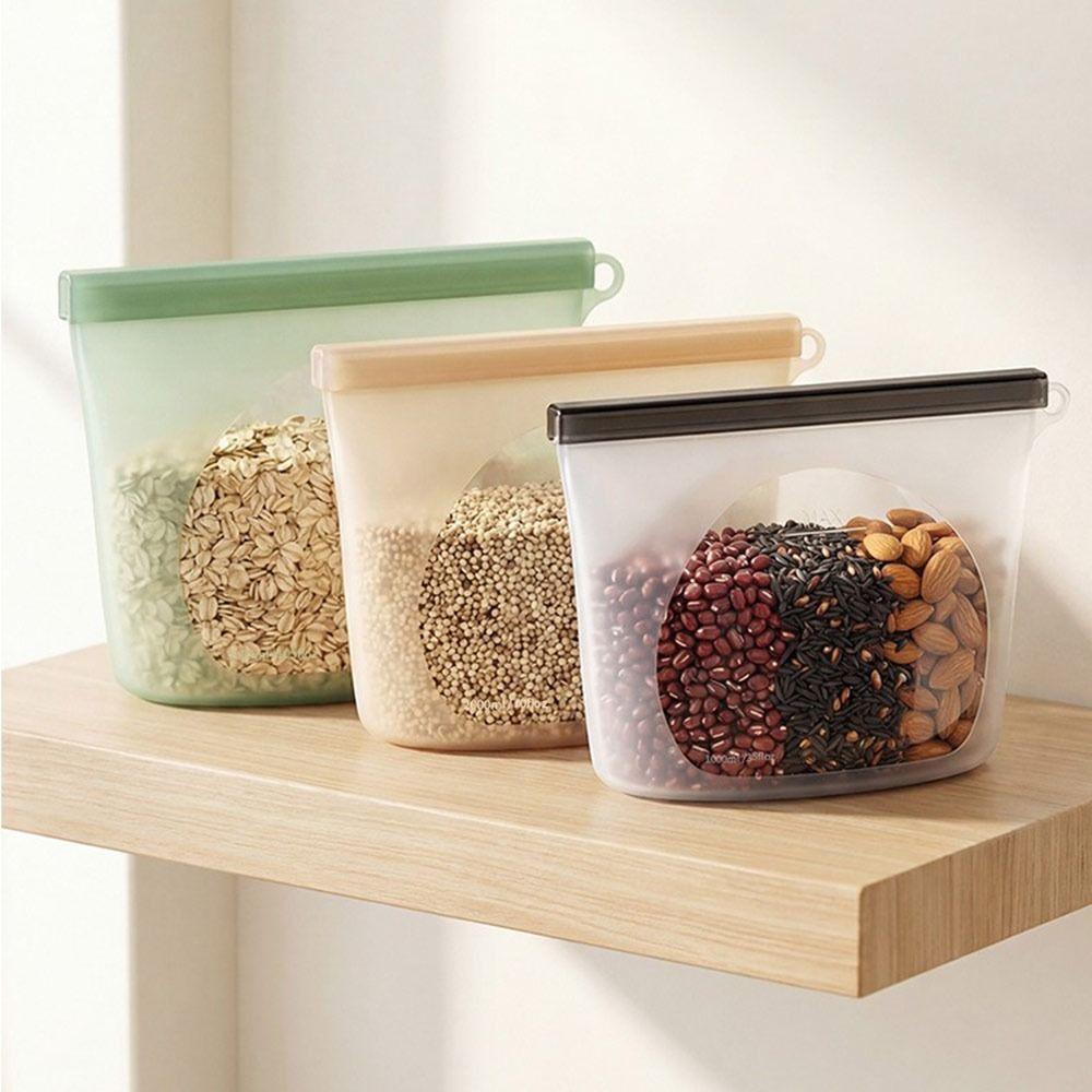 Reusable Refrigerator Food Storage Bag Silicone Food Packaging Bag  for Kitchen