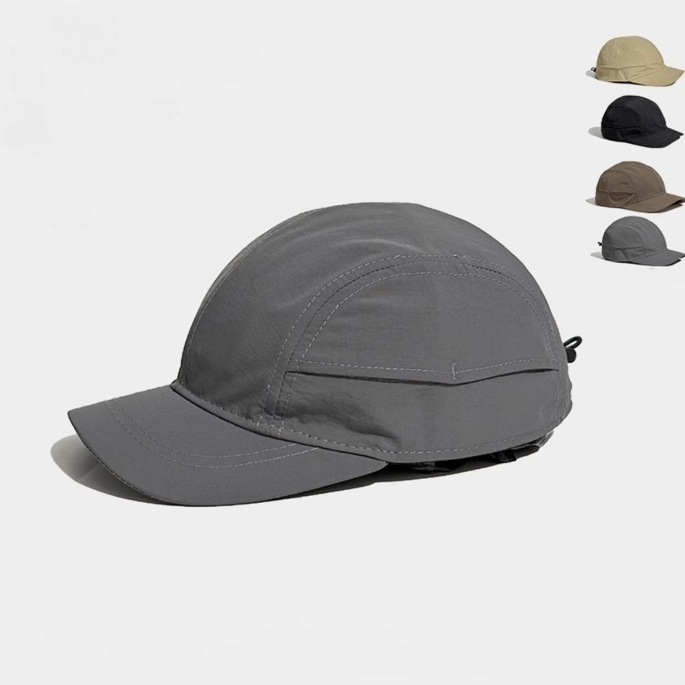 Classic Black 5 Panel Net Cap for Men Women, Breathable Plain Style, Ideal for Running Travel Camping Outdoor Casual Fashion Hat